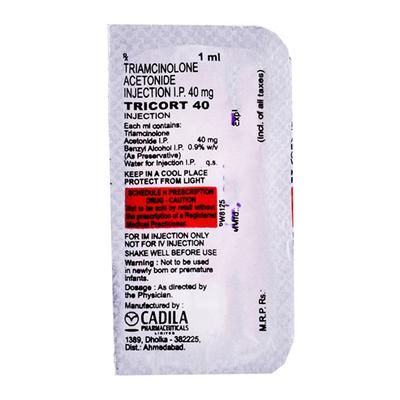 Tricort 40mg Injection 1ml - Hormonal Therapy-Cor