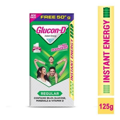 Glucon-D Regular Powder (75 gm + 50 gm Free) - Energy Drinks
