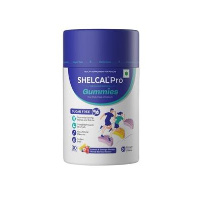 Shelcal Pro Sugar Free Gummies - Lemon and Orange Flavour, Mixed Berries Flavour 30's - Calcium And Minerals