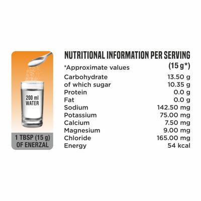 Enerzal Energy and Electrolyte Powder - Orange 50 g - Energy Drinks