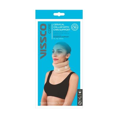 Vissco Core Cervical Collar with Chin Moderate Support (0301A) (M) - Abdomen/Neck/Arm/Elbow Supports