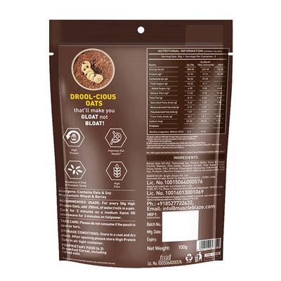 MuscleBlaze High Protein Oats - Dark Chocolate 100 gm - Nutritional Bars