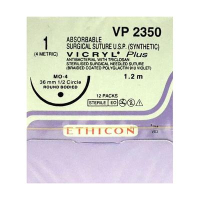 Johnson & Johnson Ethicon Vicryl Plus Absorbable Surgical Suture (1.2 mtr) (VP2350) 1's - Bandages & Dressings