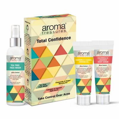 Aroma Treasures Total Confidence Kit (Face Wash, Gel & Night Serum) - Facial Kits