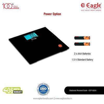 Eagle Digital Weighing Scale Slim Design (EEP-1002A) - Black - Health Monitoring Devices