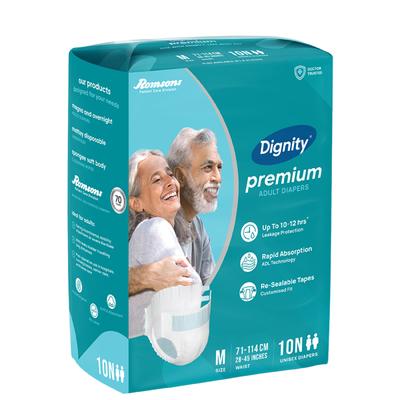 Dignity Premium Adult Diapers (M) 10's - Adult Diapers & Pads
