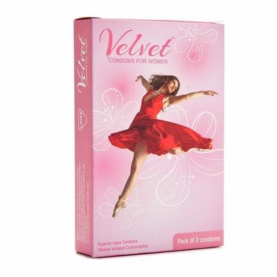 Velvet Condoms for Women 3's - Plain/Flavoured Condoms