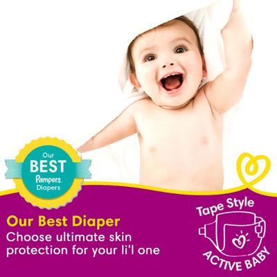 Pampers Premium Taped Active Baby Diaper Pants (S) 92's - Diapers & Wipes