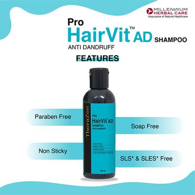 Millennium Herbal Care Pro Hairvit Anti Dandruff Shampoo (Pack of 2 x 100 ml) - Shampoos
