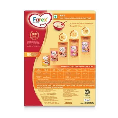 Farex Baby Food Rice 6+ Months 300 gm - Baby And Infant Supplements