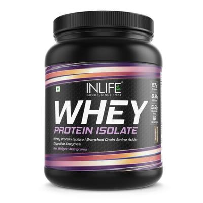 INLIFE Whey Protein Isolate Powder - Chocolate Flavour 400 gm - Whey Proteins