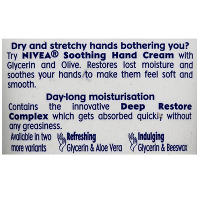 Nivea Soothing Hand Cream for Very Dry Skin - Glycerine & Olive 75 ml - Hand Creams
