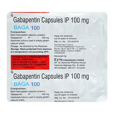BAGA 100 Capsule 15's - Neuropathic Pain-Dru