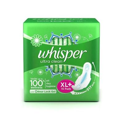 Whisper Ultra Clean Wings (XL plus) Sanitary Pad 15's - Sanitary Napkins