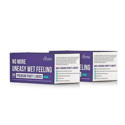 Sirona Ultra-Thin Premium Panty Liners - Regular Flow (Pack of 2 x 30's) - Panty Liners