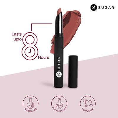 SUGAR Cosmetics Matte Attack The Peach Boys (Midtoned Peach with hints of red and brown) 2 gm - Lipsticks