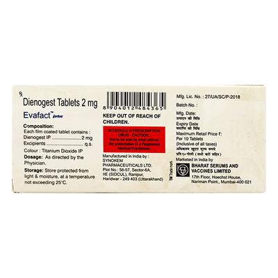 Evafact 2mg Tablet 10'S - Contraception-Ora