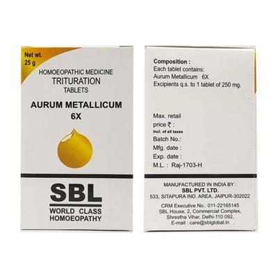 SBL Aurum Metallicum 6X Tablet 25 gm - Bio-Chemic