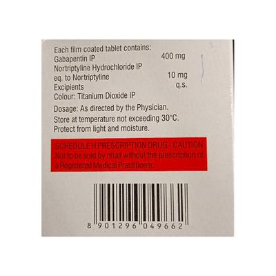 GABATIN NT 400 Tablet 10's - Neuropathic Pain-Dru