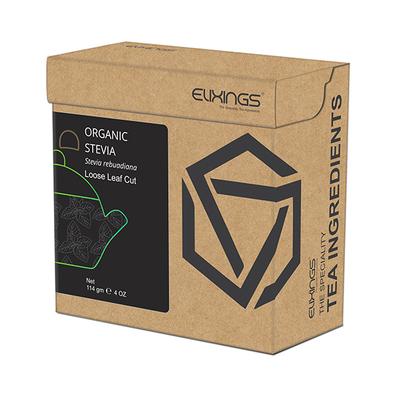 Elixings Organic Tea Ingredient Loose Leaf Cut - Stevia Leaves 114 gm - Teas