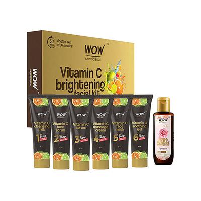 WOW Skin Science Vitamin C Brightening Facial Kit with Rose Water 85 ml - Scrubs & Exfoliants