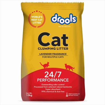 Drools Clumping Lavender Fragrance Cat Litter (For multiple cats) 10000 gm - Pet accessories