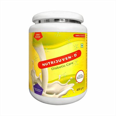 Nutrijuven-D Diabetic Care Powder with Zero Sugar - Vanilla (Pack of 2 x 400 gm) - Diabetes (Fitness)