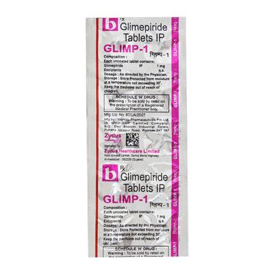 Glimp 1mg Tablet 10'S - Diabetes-Ant