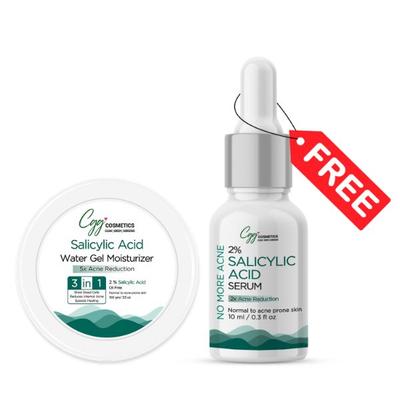 CGG Cosmetics 3 in 1 Salicylic Moisturizer Water Gel Moisturizer 100 gm + Free 2% Saliclic Acid Face Serum 10 ml - Face Moisturizers