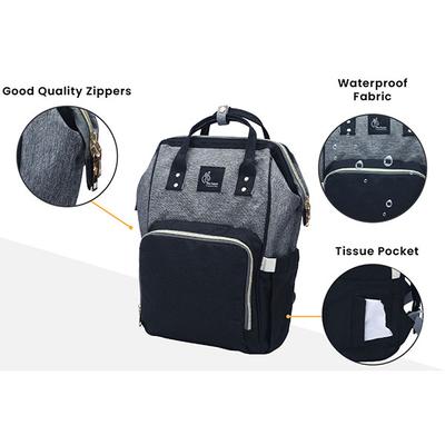 R for Rabbit Caramello Diaper Bag - Black Grey - Diapers & Wipes