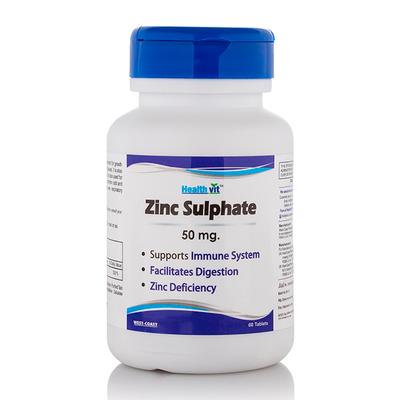 HealthVit Zinc Sulphate 50 mg Tablets 60's - Calcium And Minerals