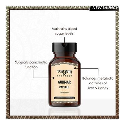 Vayam Ayurveda Gurmar Capsule 60's - Herbal Dietary Supplement