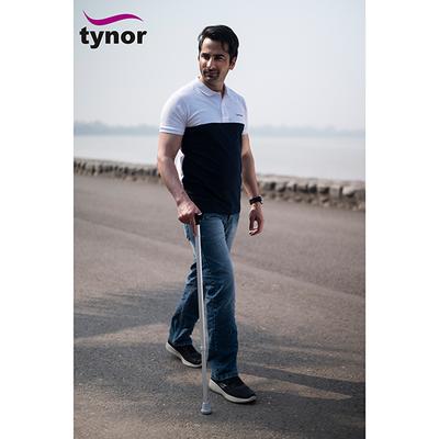 Tynor Walking Stick L type (UN) ( L 08) - Silver - Walker & Walking Stick