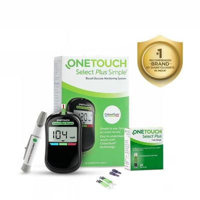 OneTouch Select Plus Simple Blood Glucose Monitoring System (Free 10 Test Strips + Lancing Device + 10 Lancets) - Blood Glucose Monitors/Test Strips