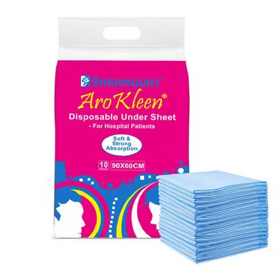 AroKleen Disposable Under Sheet (L) (90 x 60 cm) - For Hospital Patients 10's - Surgical Consumable