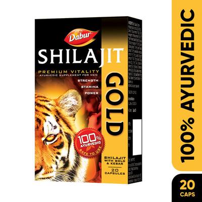Dabur Shilajit Gold Capsule 20's (Free 2 Capsules) - Sexual Healthcare