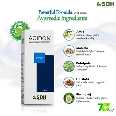 Shree Dhanwantri Herbals Naturals Acidon Syrup 200 ml - Speciality Medicines