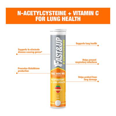 fast and up glutathione Fast&Up N-Acetylcysteine Effervescent Tablet - Strawberry Flavour 20's  Online at Discounted Price