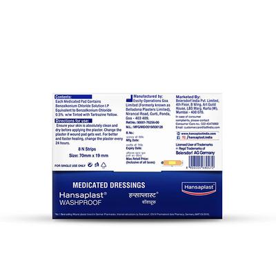 Hansaplast Medicated Dressing Bandage - Washproof 8's - Bandages & Dressings