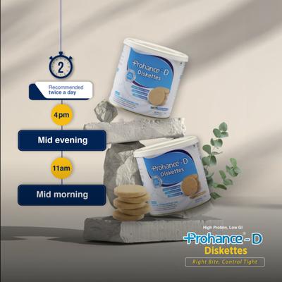 Prohance D Diskettes - Vanilla Flavour 250 gm - Diabetes (Fitness)