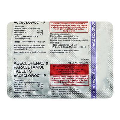 Acceclowoc P Tablet 10'S - Pain relief-Ano