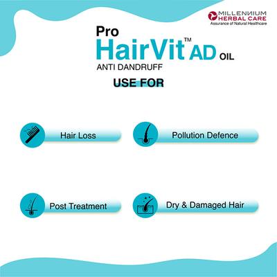 Millennium Herbal Care Pro Hairvit Anti Dandruff Hair Oil (Pack of 2 x 100 ml) - Hair Oils