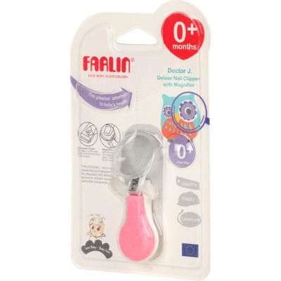 Farlin Deluxe Nail Clipper with Magnifier (0+ Months) - Pink - Baby Grooming