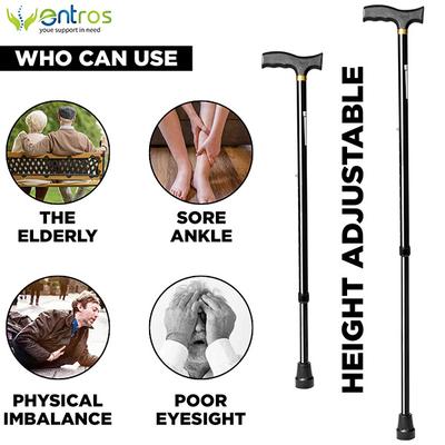 Entros Height Adjustable Walking Stick - Black (KL920L) - Walker & Walking Stick