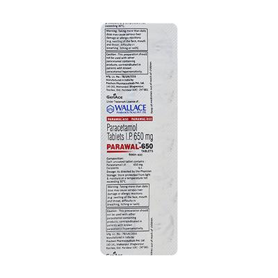 PARAWAL 650 Tablet 10's - Fever-Ana