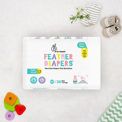 R for Rabbit Feather Baby Diaper Pant (M) 26's - Diapers & Wipes
