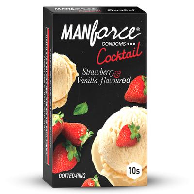 Manforce Cocktail Condoms - Strawberry & Vannila Flavoured 10's - Plain/Flavoured Condoms