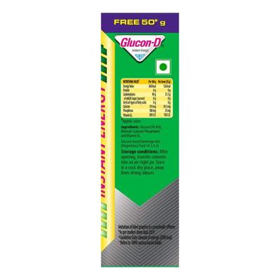 Glucon-D Instant Energy Powder - Regular (Refill) (200 gm + Free 50 gm) - Energy Drinks