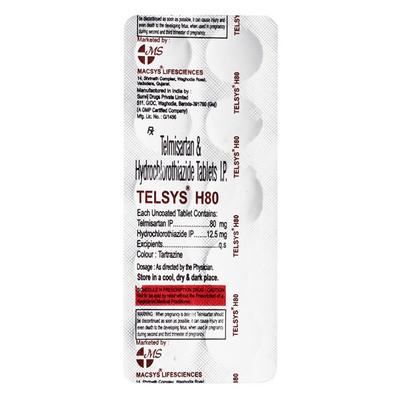 TELSYS H 80mg Tablet 10's - Hypertension-Ang