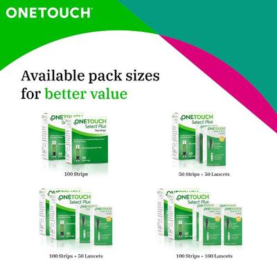 OneTouch Select Plus Blood Glucose Test Strips 50's - Blood Glucose Monitors/Test Strips